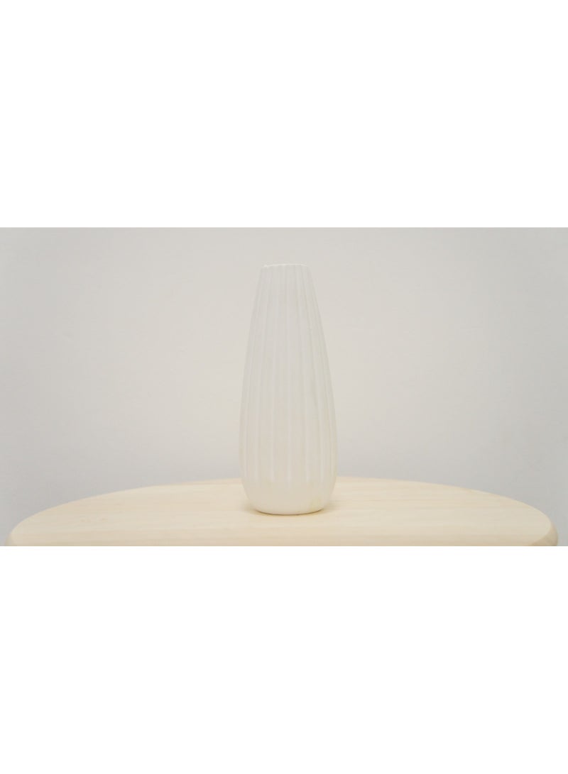 ELEGANT CYLINDRICAL SHAPE WHITE CERAMIC VASE