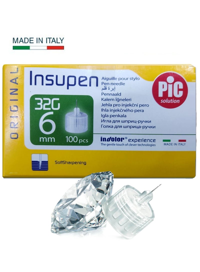 بيك سولوشن إبر أنسولين أصلية أنسوبين أوريجينال 32 جرام 6 ملم من بيك سوليوشن، 100 قطعة - Image 1