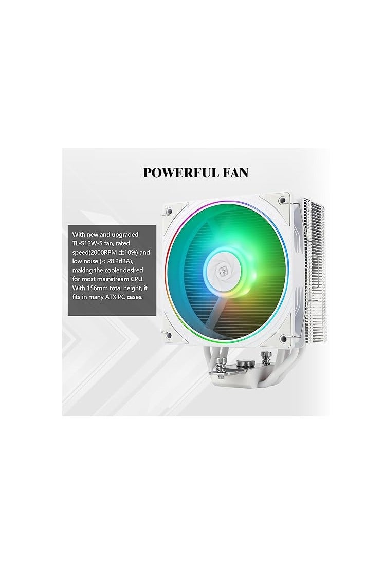 Thermalright Thermalright Assassin Spirit 120 EVO White ARGB CPU Cooler, 4 Heat Pipes,TL-S12W-S PWM Quiet ARGB Fan CPU Air Cooler, Computer White Heatsink Cooling, Support AMD AM4 /AM5&Intel 1700/1150/1151/1200 - Image 5