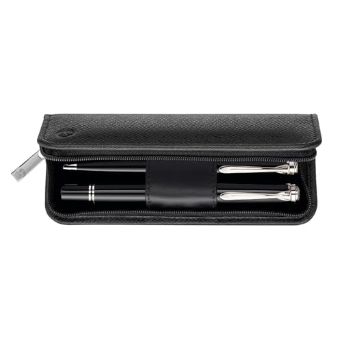 Pelikan Top-Grain Leather 2-Pen Case, Black, 1 Each (958025) - Image 2