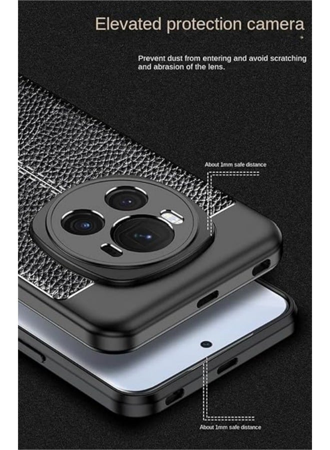 general Compatible with Honor Magic 6 Pro 5G Case Leather Design Cover Anti-Scratch Shock Absorption Case for Honor Magic 6 Pro 2024 - Image 2