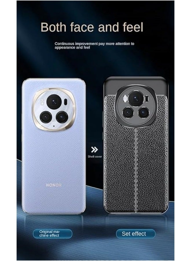 general Compatible with Honor Magic 6 Pro 5G Case Leather Design Cover Anti-Scratch Shock Absorption Case for Honor Magic 6 Pro 2024 - Image 3