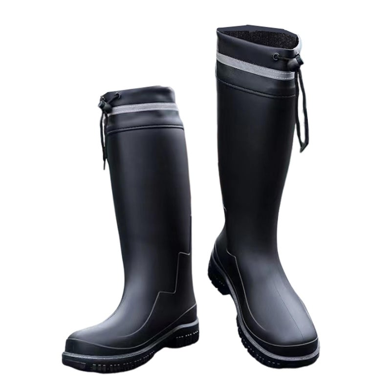 Ovyuzhen Rain Boots for Men Knee High Waterproof Garden Boots Mens Rubber Shoes with PVC Comfort Lightweight Work Mud Boots Resistant Durable Slip for Gardening Fishing Farming - Image 1