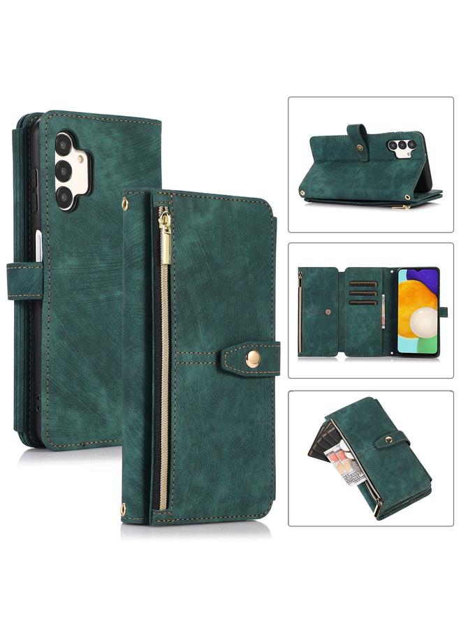 اس-توب جراب لهاتف Samsung Galaxy A13 4G / 5G / A04 / A04s Dream 9-Card Wallet Bag Zipper Leather Phone Case - Image 1