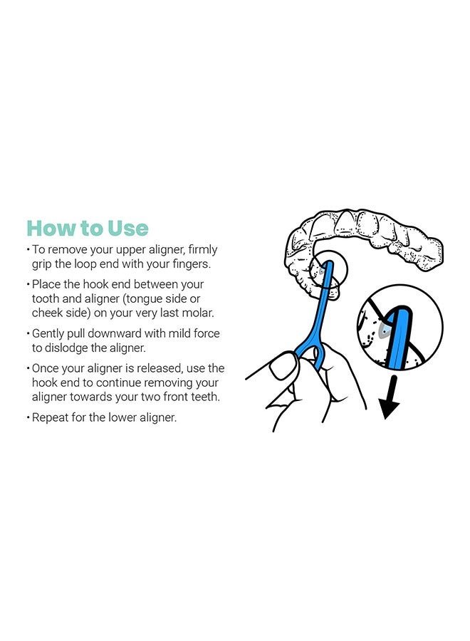 20 Pcs Aligner Removal Tool Retainer Remov, Retainer Remover for Invisible Braces, Invisible Tooth Removal Aligner, Chewies and Removal Tool Kits for Tooth Cleaning Oral Care (White+Blue) - Image 5