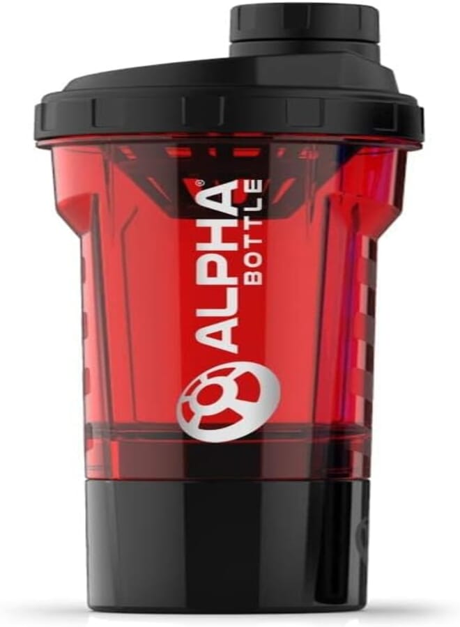 M-Design Alpha bottledark red 500 ml with storage container and lid