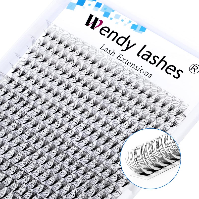 WENDY Lashes Volume Eyelash Extensions Premade Fans 10D D Curl 16 Rows 916mm Mixed Ponited Base Preamde Lash Fans Volume Lash Extensions Supplies 10D007D 916mm Mixed
