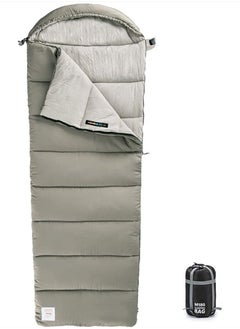 MIXDE Washable Cotton Sleeping Bag 24.8-53.6°F Lightweight Sleeping Bag for Adults 3 Season Warm & Cool Weather Waterproof Sleeping Bag for Camping Traveling Outdoors (Khaki)  - Image 1