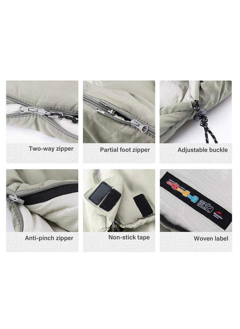 MIXDE Washable Cotton Sleeping Bag 24.8-53.6°F Lightweight Sleeping Bag for Adults 3 Season Warm & Cool Weather Waterproof Sleeping Bag for Camping Traveling Outdoors (Khaki)  - Image 5