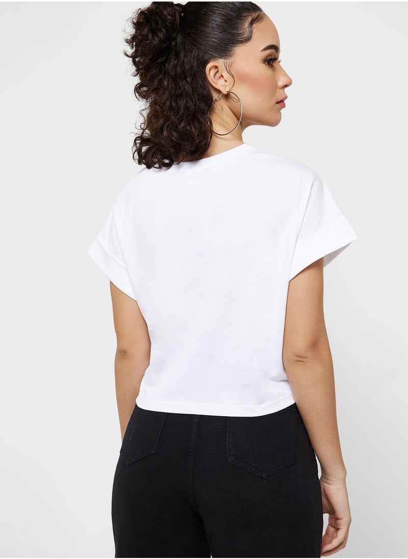 Ginger - Embellished Trim Detail Boxy T-Shirt - Image 1