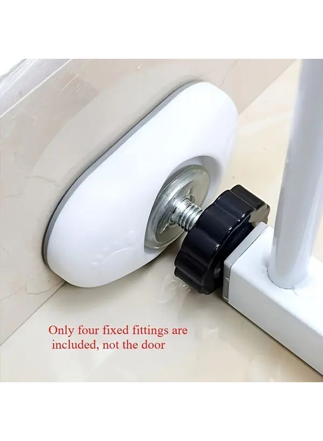 White No Drill Door Stops 4 Pack Anti Slip Pet Safety For Stairs Home Office - Image 1