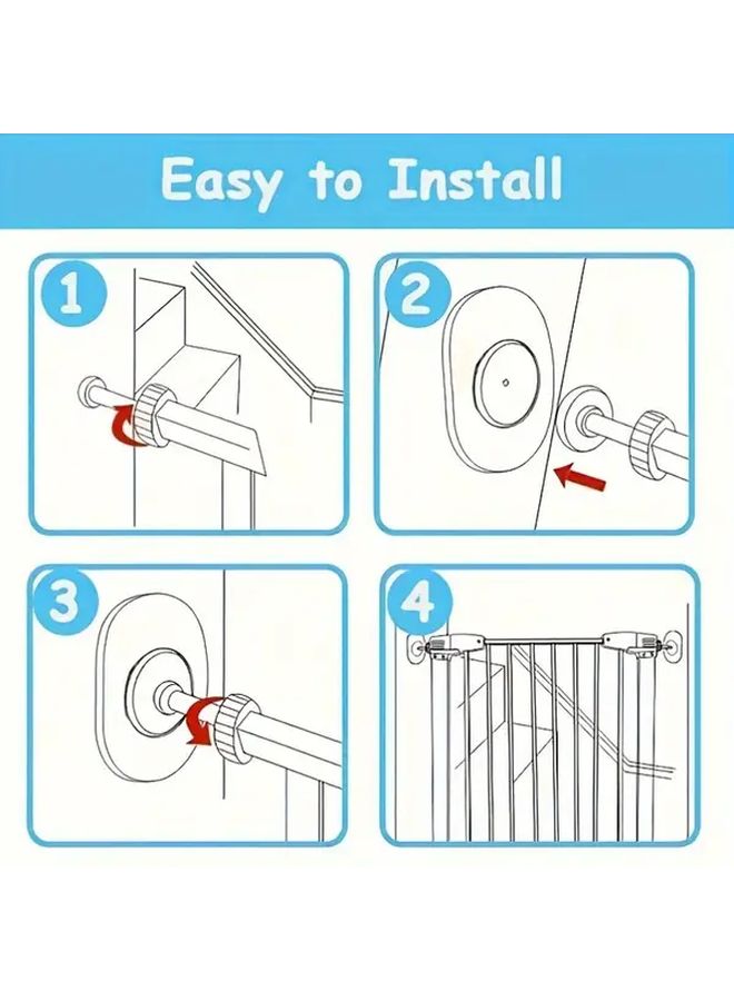 White No Drill Door Stops 4 Pack Anti Slip Pet Safety For Stairs Home Office - Image 5
