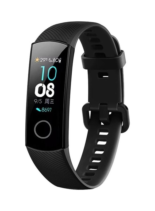 Solid Colour Silicone Wrist Strap for Huawei Honor Band 4 Black - Image 1