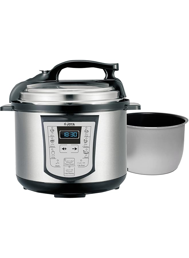JOYA Electric Pressure Cooker For Fast Cooker (6 Liters) Pressure Pot Arabic Cooker Silver - Image 3