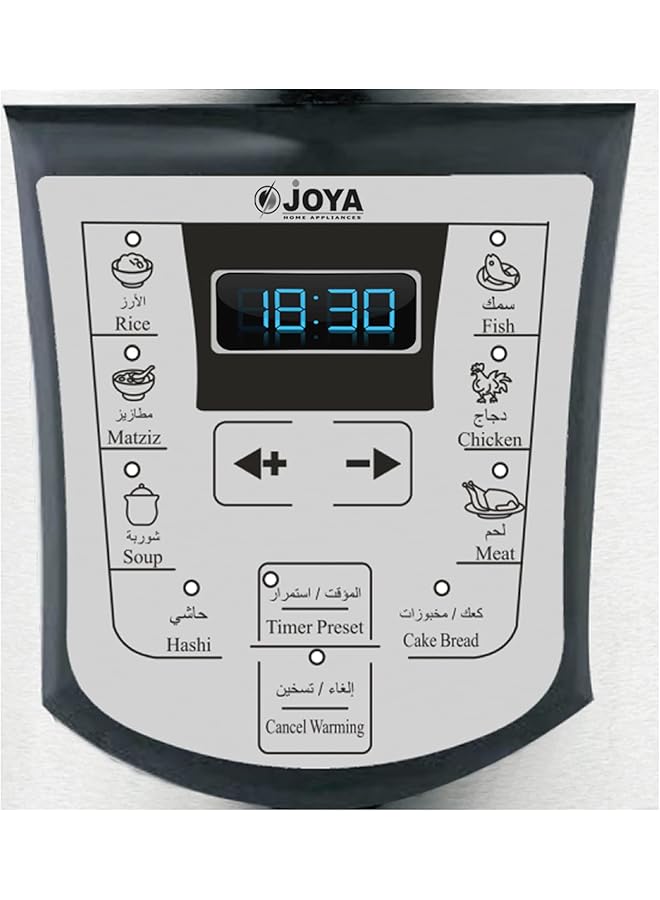 JOYA Electric Pressure Cooker For Fast Cooker (6 Liters) Pressure Pot Arabic Cooker Silver - Image 5