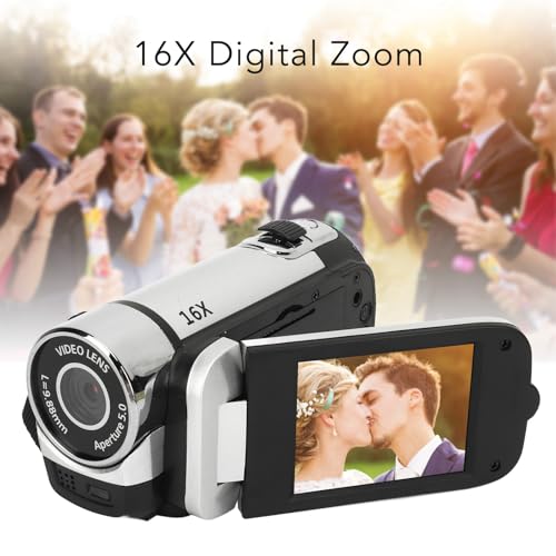 EIMSOAH Vintage Video Camera Camcorder, 16Mp Cam Corder, 1080P Digital Camera, 2.4 Inch Rotatable Screen Camcorder, 16X Zoom HD Video Recorder with Fill Light for Teens Beginner Adult - Image 4