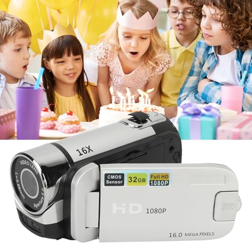 EIMSOAH Vintage Video Camera Camcorder, 16Mp Cam Corder, 1080P Digital Camera, 2.4 Inch Rotatable Screen Camcorder, 16X Zoom HD Video Recorder with Fill Light for Teens Beginner Adult - Image 2