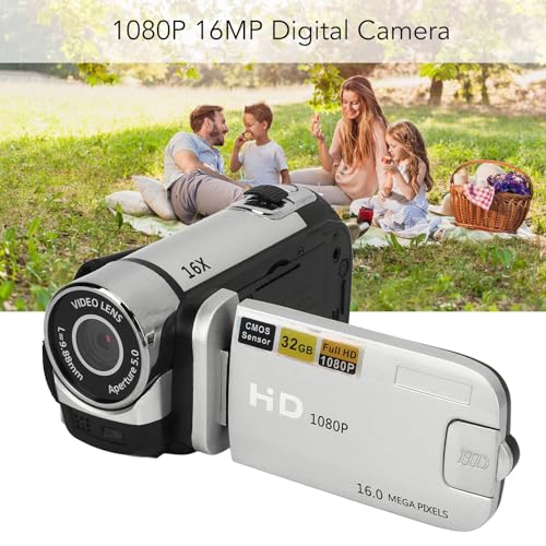 EIMSOAH Vintage Video Camera Camcorder, 16Mp Cam Corder, 1080P Digital Camera, 2.4 Inch Rotatable Screen Camcorder, 16X Zoom HD Video Recorder with Fill Light for Teens Beginner Adult - Image 3