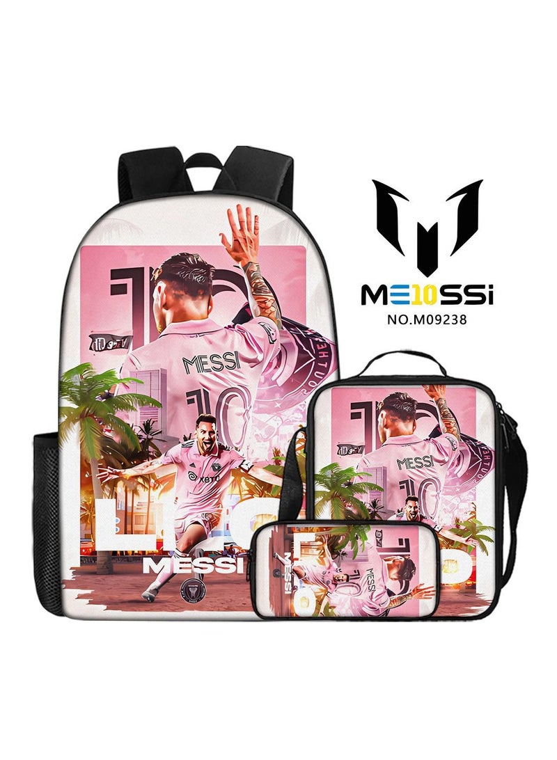 Student  Print Schoolbag Backpack 29*16*42CM + Shoulder Bag 19*6*23CM + Pencil Case 24*7*11CM Three-piece Set