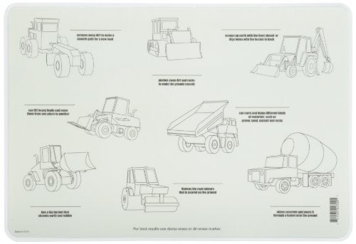 Painless Learning Construction Vehicles Placemat, Large - Image 2