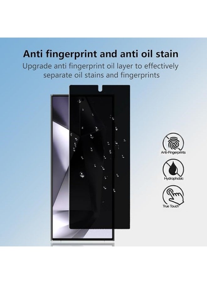 General Privacy Screen Protector for Galaxy S24 Ultra [2 Pack], HD 9H Hardness Anti-Scratch Anti-Fingerprint High Sensitivity Anti-Spy Tempered Glass [Support Fingerprint Unlocking]  - Image 3
