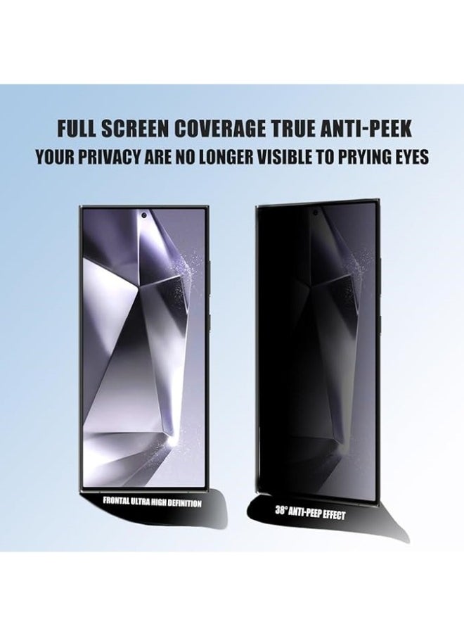 General Privacy Screen Protector for Galaxy S24 Ultra [2 Pack], HD 9H Hardness Anti-Scratch Anti-Fingerprint High Sensitivity Anti-Spy Tempered Glass [Support Fingerprint Unlocking]  - Image 4