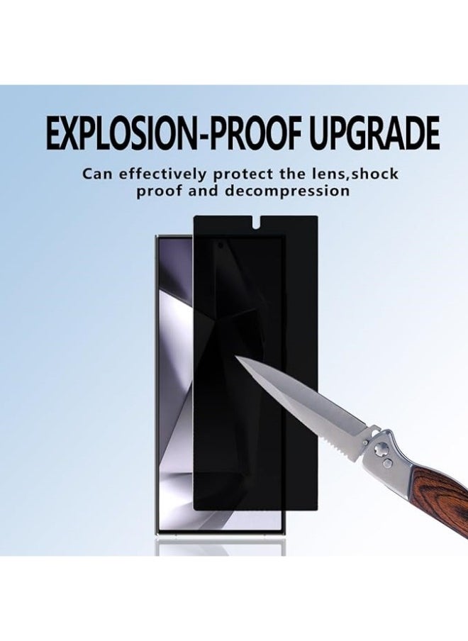 General Privacy Screen Protector for Galaxy S24 Ultra [2 Pack], HD 9H Hardness Anti-Scratch Anti-Fingerprint High Sensitivity Anti-Spy Tempered Glass [Support Fingerprint Unlocking]  - Image 5