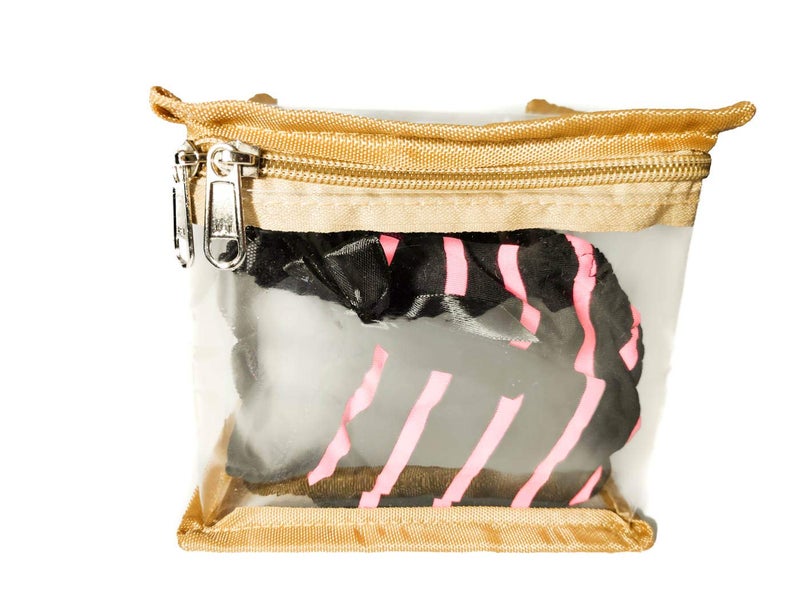 iShine Multipurpose Transparent Zipper Travel Pouch for Men and Women ECO Set of 2 (Beige, Semi Medium) - Image 4