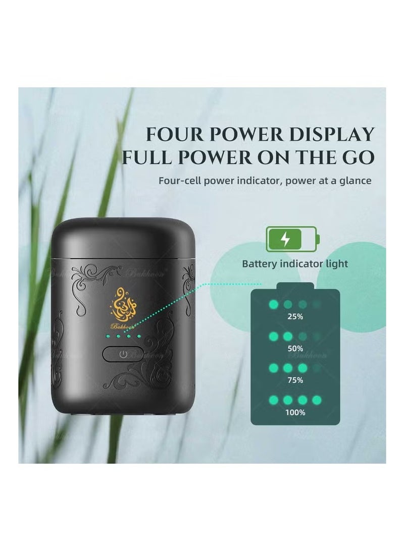 TIGER New Mini Electronic Arabic Incense Burner | Portable Oud & Bakhoor Mubkhara with Battery Indicator | USB Rechargeable Aromatherapy Diffuser for Home, Office, Car | Safe Charcoal-Free Incense & Fragrance Gift - Image 4