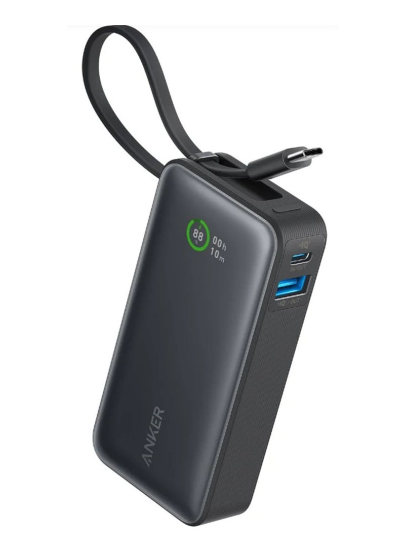 Ankey Anker Nano Power Bank (30W, Built-In USB-C Cable) Black - Image 1