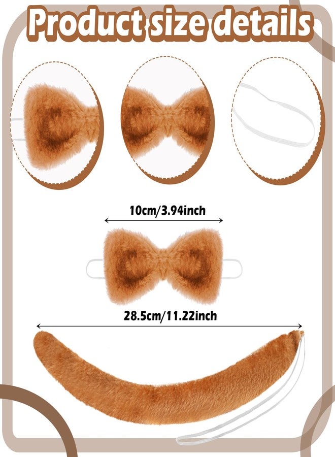Bencailor 3 Sets Dog Ears Headband Halloween Dog Headband Ears Costume Tail & Bow Tie Accessories for Washing Makeup Cosplay Party - Image 3