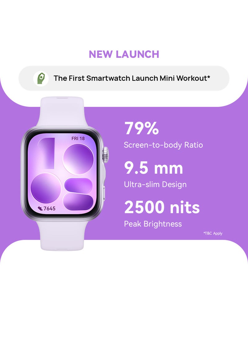 HUAWEI WATCH FIT 5 Smart Watch, Mini Workout, Sleep & Health Monitor for Men&Women, Heart Rate Tracker, SpO₂, GPS, iOS & Android Compatible, Up to 10-Day Battery Life, purple - Image 1