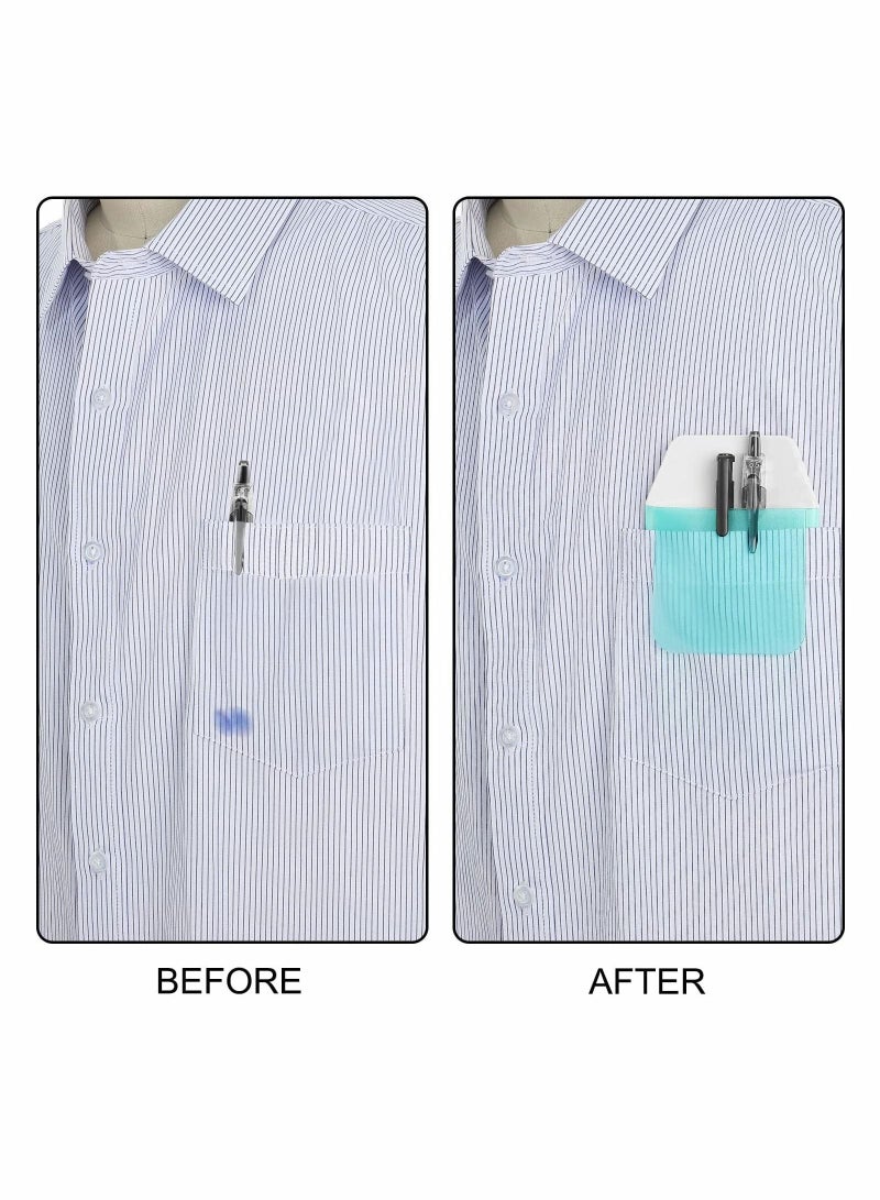 Y&D Pocket Pen Protector 20Pack Portable Holder Pouch to Prevent ink from Staining Clothes for Shirts Lab Coats Pants Sleeve Holds Pens Pointers Pencils Note Card - Image 3