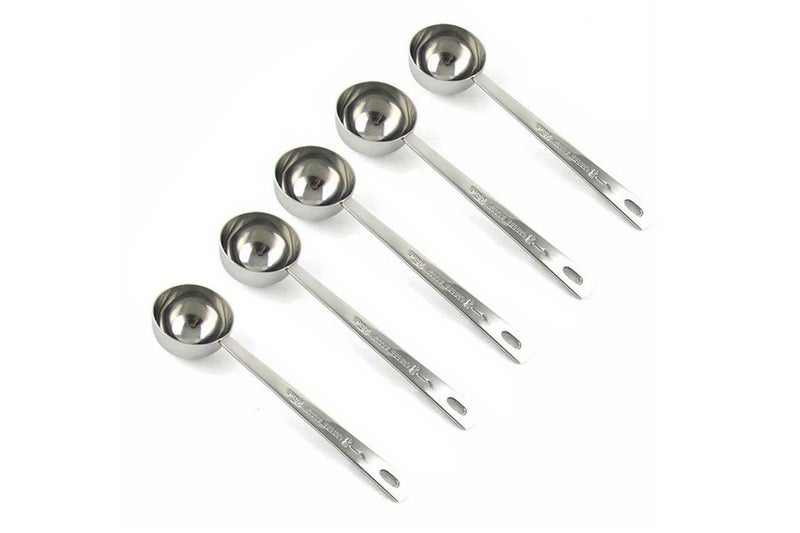 Stainless Steel 1 Tablespoon Measuring Coffee Scoop Spoon Set of 5