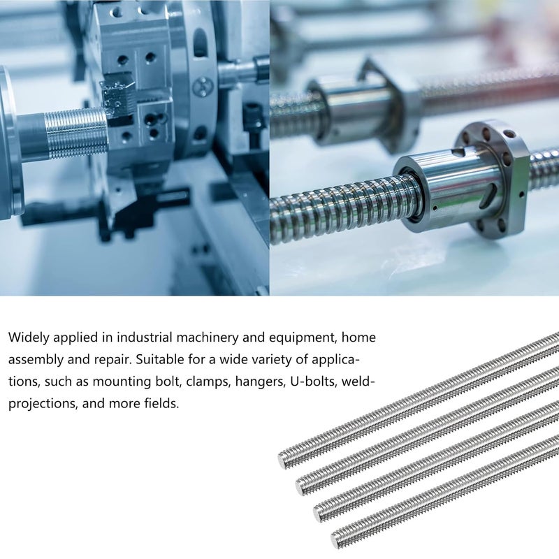 TOP-VIGOR 2Pcs M16-2.0 x 100mm Length Fully Threaded Rod, 304 Stainless Steel Right Hand Threaded Rods, Fully Studding Rod Bar for Anchor Bolts, Clamps, Hangers and U-Bolts - Image 4
