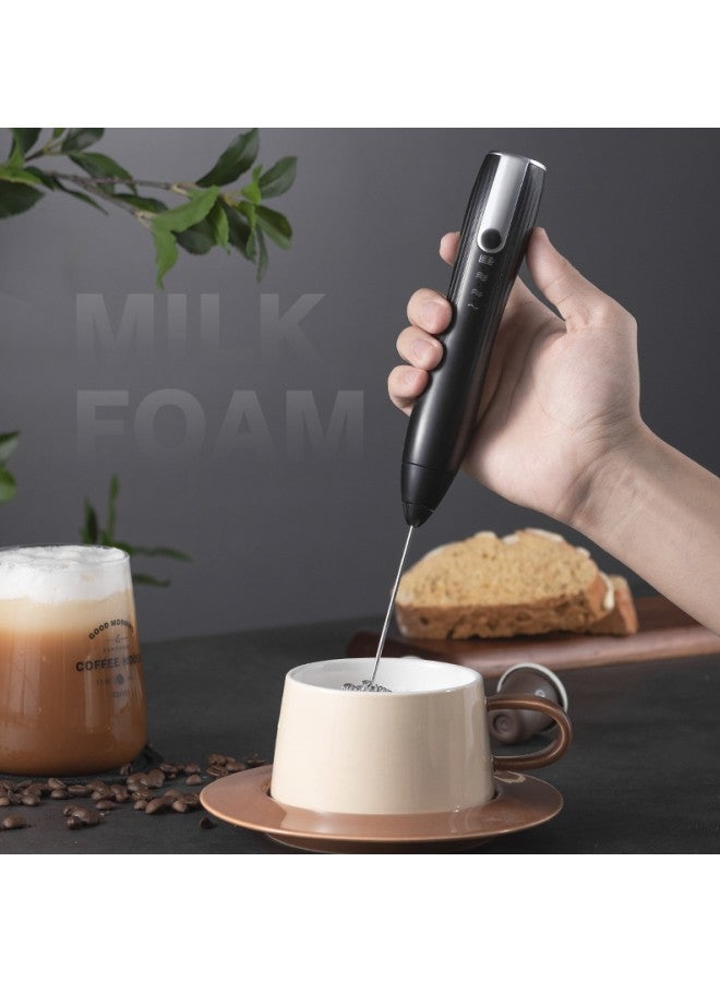 WAOKN USB Rechargeable 3-speed Electric Milk Frother, Handheld Coffee Latte Art Automatic Frother, Household Frother with Stainless Steel Stand, Suitable for Coffee, Smoothies and Cake Baking  - Image 2
