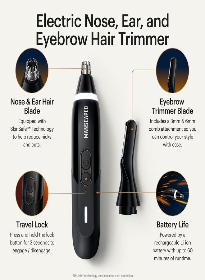 MANSCAPED® Weed Whacker® 3.0 PRO - Men's Electric Nose, Ear & Eyebrow Hair Trimmer – SkinSafe® Dual-Head System, LED Spotlight, Waterproof, Rechargeable, Travel Lock, Eyebrow Comb Attachment - Image 2