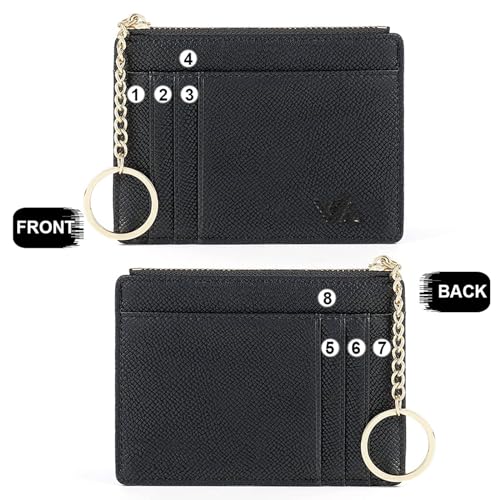 Valentoria Minimalist Small Leather Card Holder Pocket Wallet Womens Coin Purse Handbag (Z-Red) - Image 2