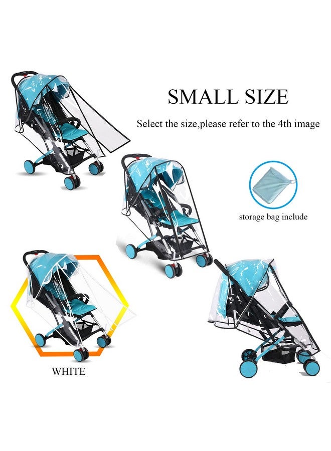 AncBace Baby Stroller Rain Cover Umbrella Weather Shield Accessories Universal Size Protect from Rain Wind Snow Dust Water Proof Ventilate Clear Food Grade Materia EVA Plastic Zipper Black (Small) - Image 2
