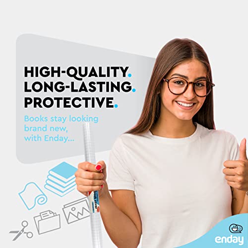 Enday Contact Paper Clear, 17.5” x 5-Feet, Transparent Self Adhesive Book and Textbook Covers for Paperbacks and Hard Covers, Plastic Protective Covering Contact Paper Roll, Acid Free – by Enday - Image 2