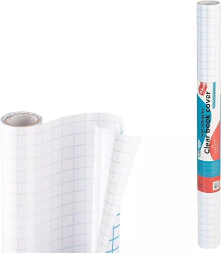 Enday Contact Paper Clear, 17.5” x 5-Feet, Transparent Self Adhesive Book and Textbook Covers for Paperbacks and Hard Covers, Plastic Protective Covering Contact Paper Roll, Acid Free – by Enday - Image 1