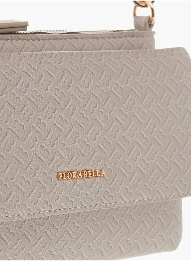 Flora Bella By Shoexpress - Women Monogram Print Crossbody Bag with Adjustable Strap - Image 1
