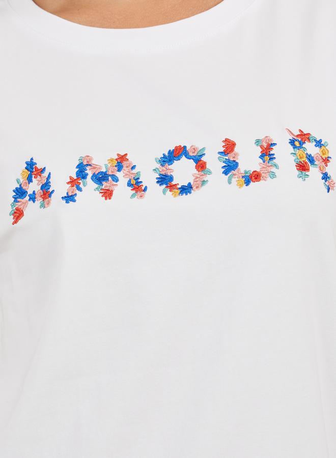 Styli Embroidered Slogan Round Neck T-Shirt - Image 3