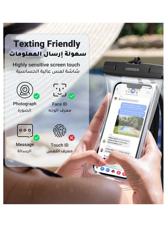 يو جرين حافظة جوال مقاومة للماء، معتمدة من IPX8 مقاومة للماء حتى عمق 30 متر، مناسبة للهواتف الكبيرة حتى 7.2 انش، متوافقة مع ايفون 13/14/15 برو ماكس S22 S23 الترا (قطعتين) - Image 3