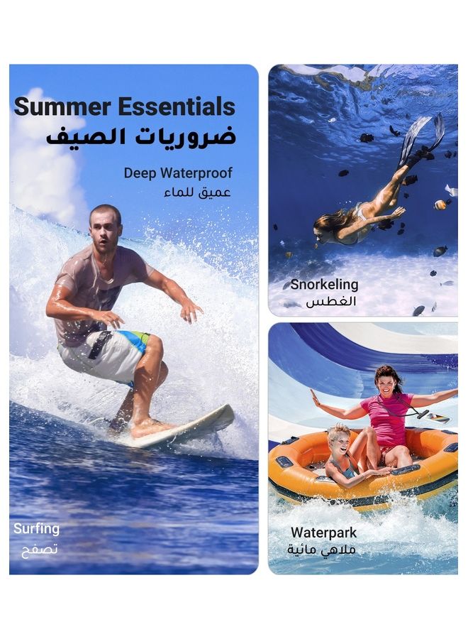 يو جرين حافظة جوال مقاومة للماء، معتمدة من IPX8 مقاومة للماء حتى عمق 30 متر، مناسبة للهواتف الكبيرة حتى 7.2 انش، متوافقة مع ايفون 13/14/15 برو ماكس S22 S23 الترا (قطعتين) - Image 5