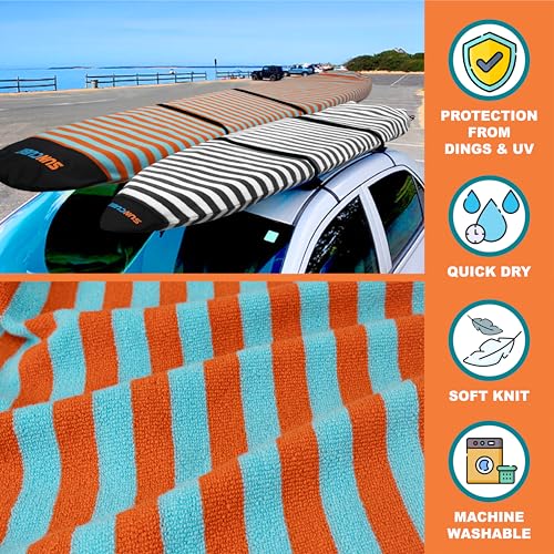 Suncube SUN CUBE Surfboard Sock Cover, Protective Surf Bag for Surfing Board, Light Stretchy Surfbag Sleeve for Shortboard, Hybrid (6'0'', Sunset Orange) - Image 3