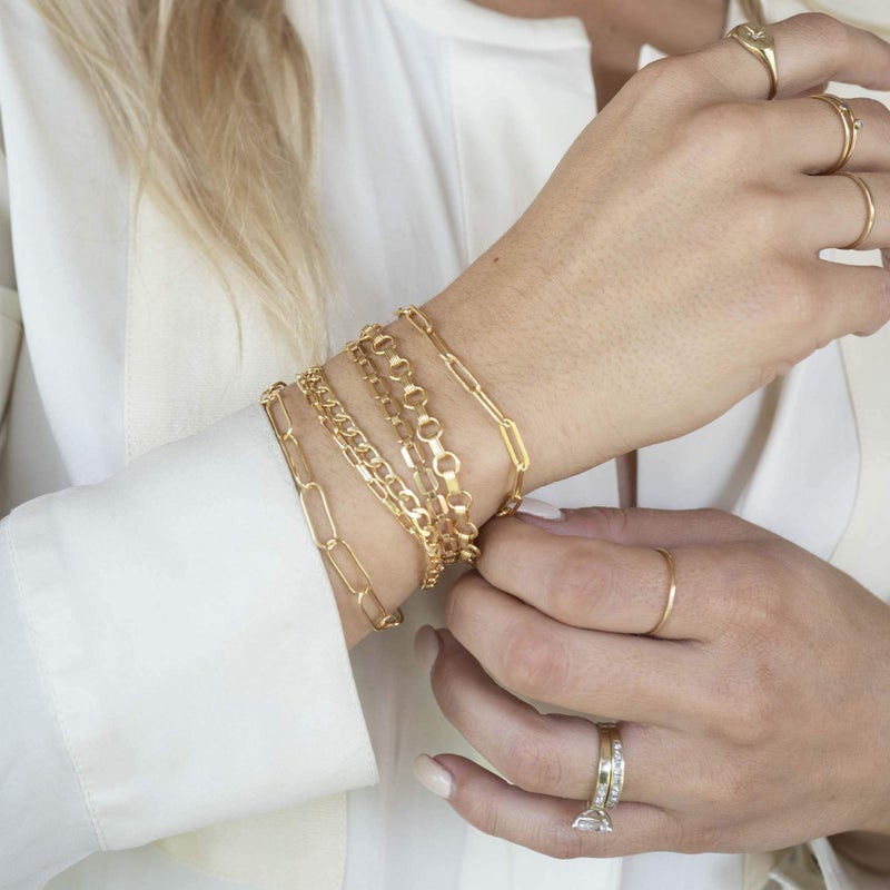 VACRONA Gold Tiny Beaded Bracelet 14K Gold Plated Chain Bracelets for Women Handmade Clip Link Trendy Tiny Pearl Bracelet Adjustable Chain Jewelry Gifts - Image 3