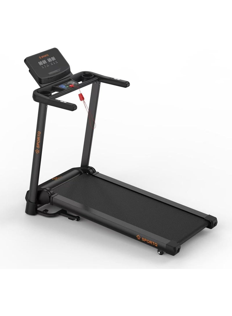 SportQ Foldable Treadmill 3HP DC Turbo Motor, 120kg, Speed 1-12Km/h, LCD Display, Running Surface 42x120cm, Manual Incline - Image 1