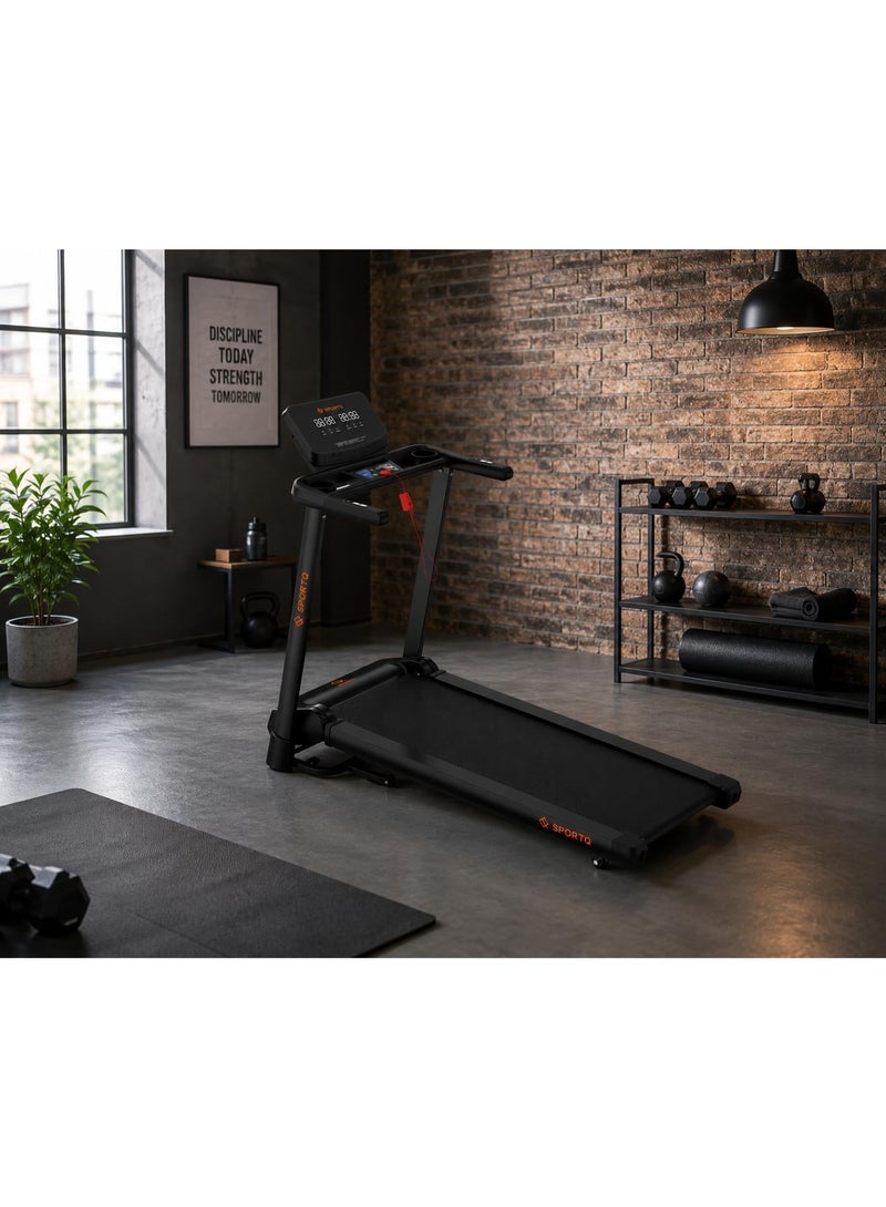 SportQ Foldable Treadmill 3HP DC Turbo Motor, 120kg, Speed 1-12Km/h, LCD Display, Running Surface 42x120cm, Manual Incline - Image 3