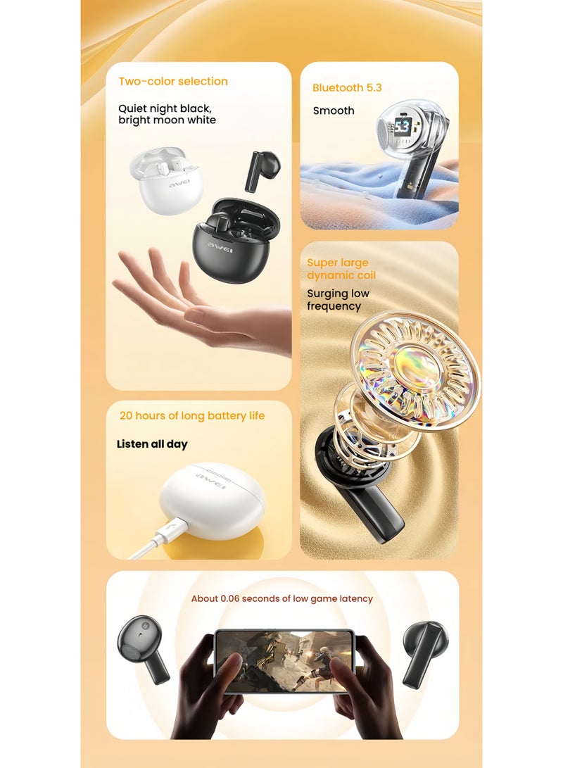 Awei Awei T87 Wireless Bluetooth Headset Semi-In-Ear Large Dynamic Dual Bass Hd Call Headset  - Image 5